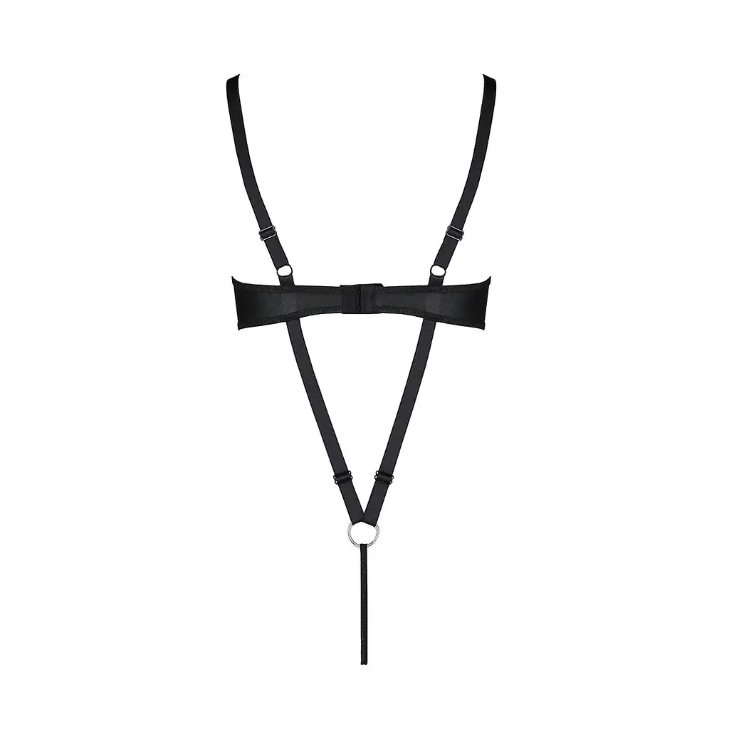 Боді з екошкіри Passion CELIN BODY L/XL, black, з доступом, відкритий - фото 6