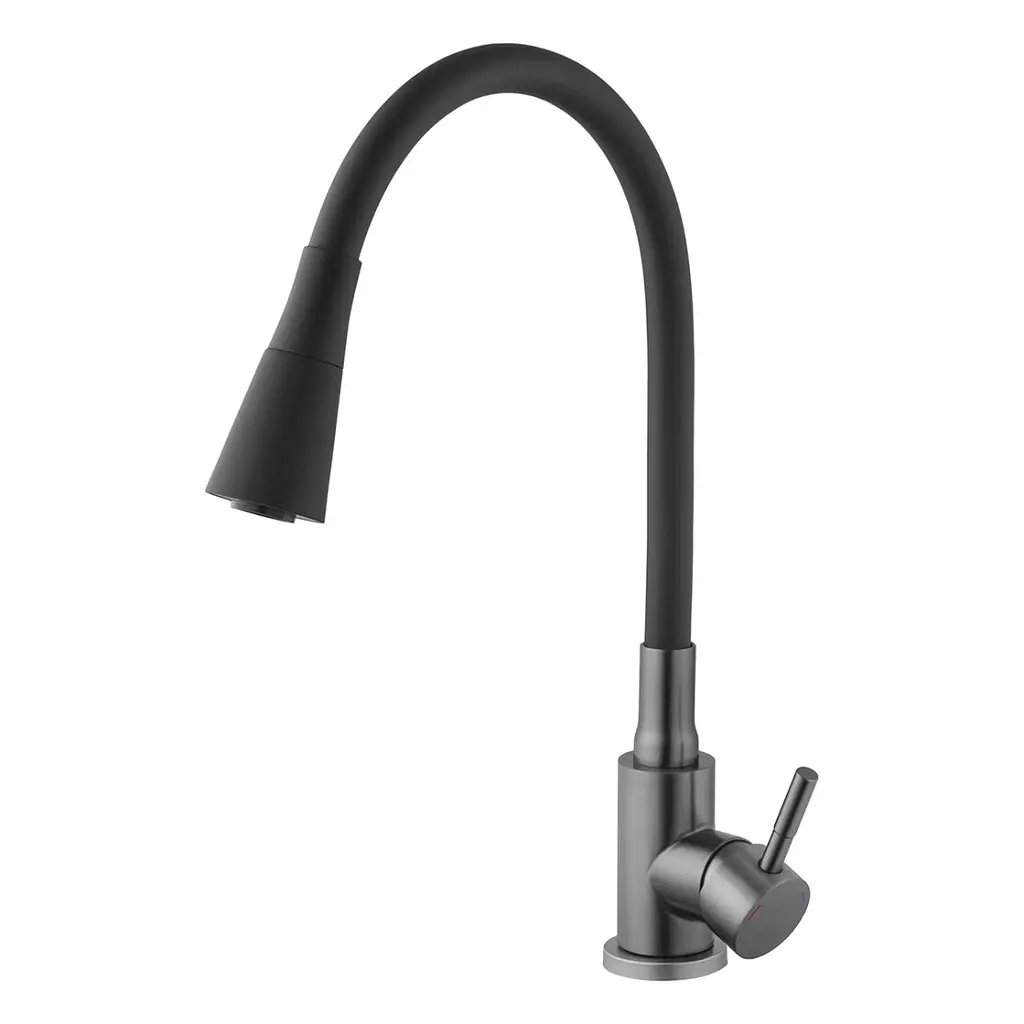 Змішувач для кухні Kroner KRP Edelstahl Klassisch - PVD031BLK (CV035373) - фото 4