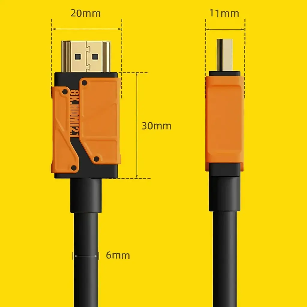 Кабель Hagibis HM04 HDMI to HDMI 2.1 3m Black/Orange (606539) [136953] - фото 4