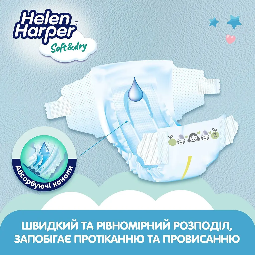 Подгузники Helen Harper Soft & Dry New Mini (2) 4-8 кг 43 шт. - фото 6