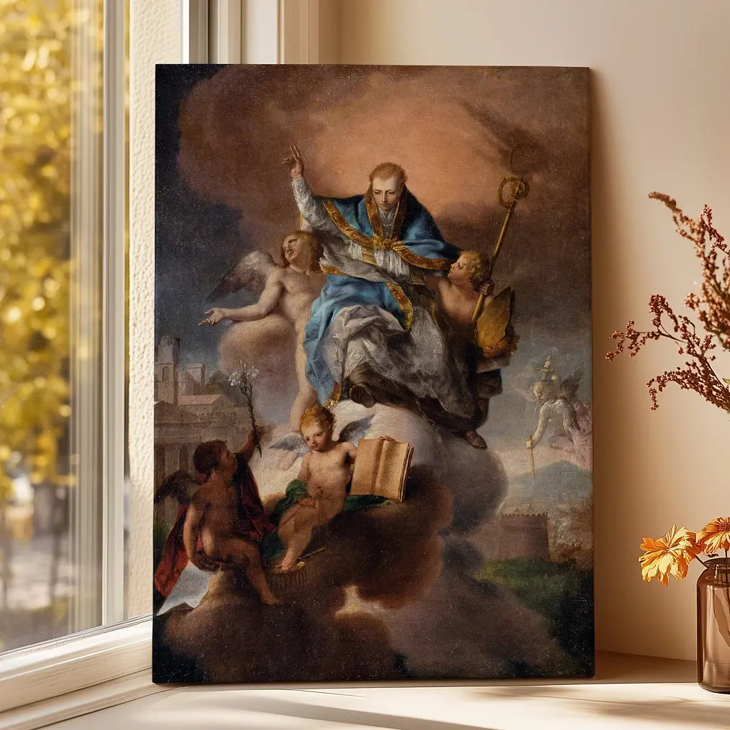 Інтер'єрна картина Святий, XVIII ст, релігійний декор, 60×44 см (id6943)