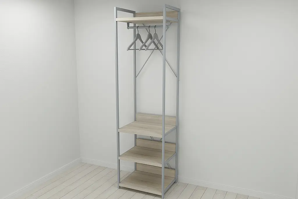 Шафа Гардероб Уні секція 3 серії Конект Ferrum-decor 220x60x50см Сірий метал ДСП Дуб Сонома 32 мм (FRD-104529) - фото 8