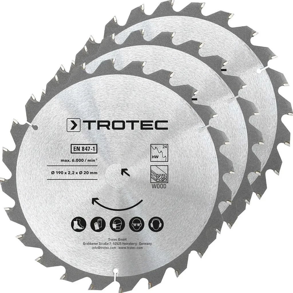 Диск пиляльний Trotec 190х20х2,2 HW24 Wood (3 шт) (6215001330) - фото 8
