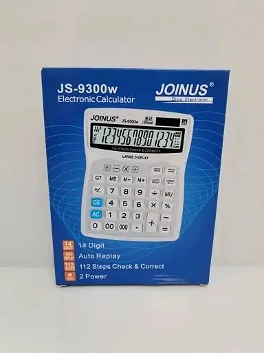 Калькулятор настольный JOINUS JS-9300W, 14-разрядный, большой дисплей, Auto Replay, проверка 112 шагов, двойное питание - фото 2
