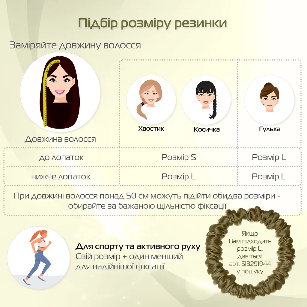 Подарочный набор Чумацький Шлях: шелковая маска + шелковая резинка для волос размер S Хаки (1221-02) - фото 6