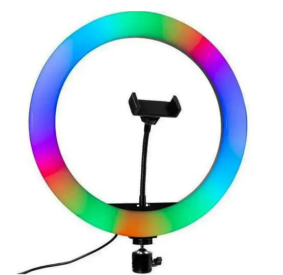 Кольцевая LED лампа для студийного освещения Ring RGB MJ18 18 см с пультом - фото 3