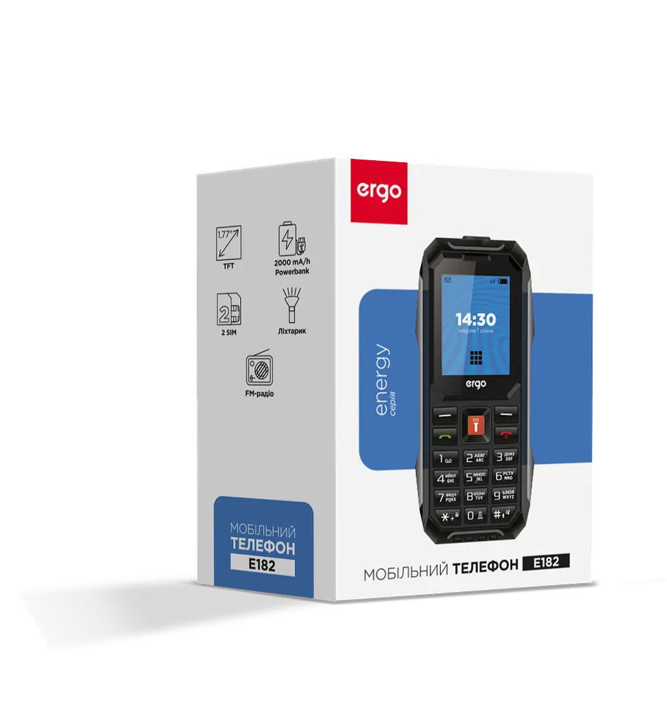 Мобільний телефон E182 Dual Sim Black Ergo teh0026453 - фото 3