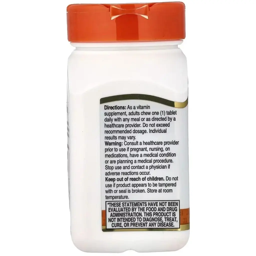 Витаминно-минеральный комплекс 21st Century Витамин C, 500 мг, вкус апельсина, Chewable Vitamin C, 110 жевательн (CEN21024) - фото 4