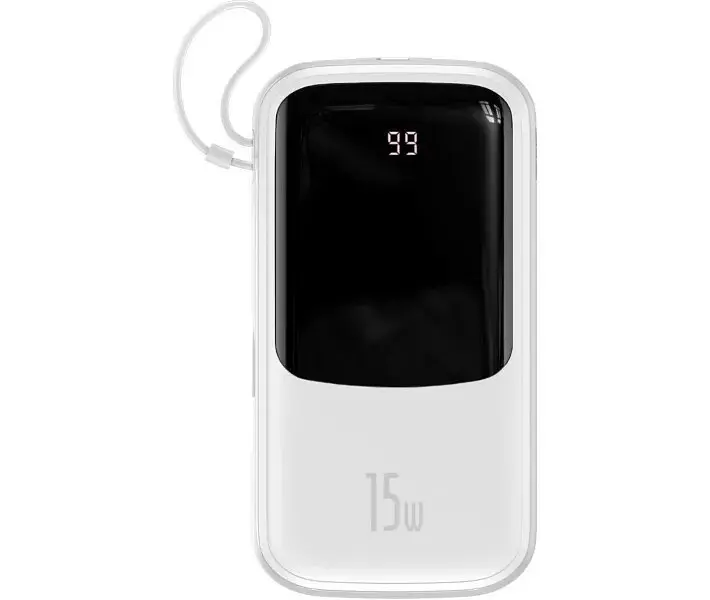 Внешняя батарея акб Baseus Qpow 10000 mAh 15 W Type-C PPQD050002 белая - фото 2