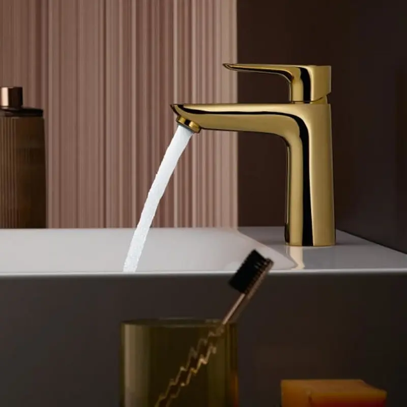 Змішувач Hansgrohe Talis E 110 для умивальника CoolStart з донним клапаном pop-up 71713990 Polished Gold Optic Золотий - фото 2
