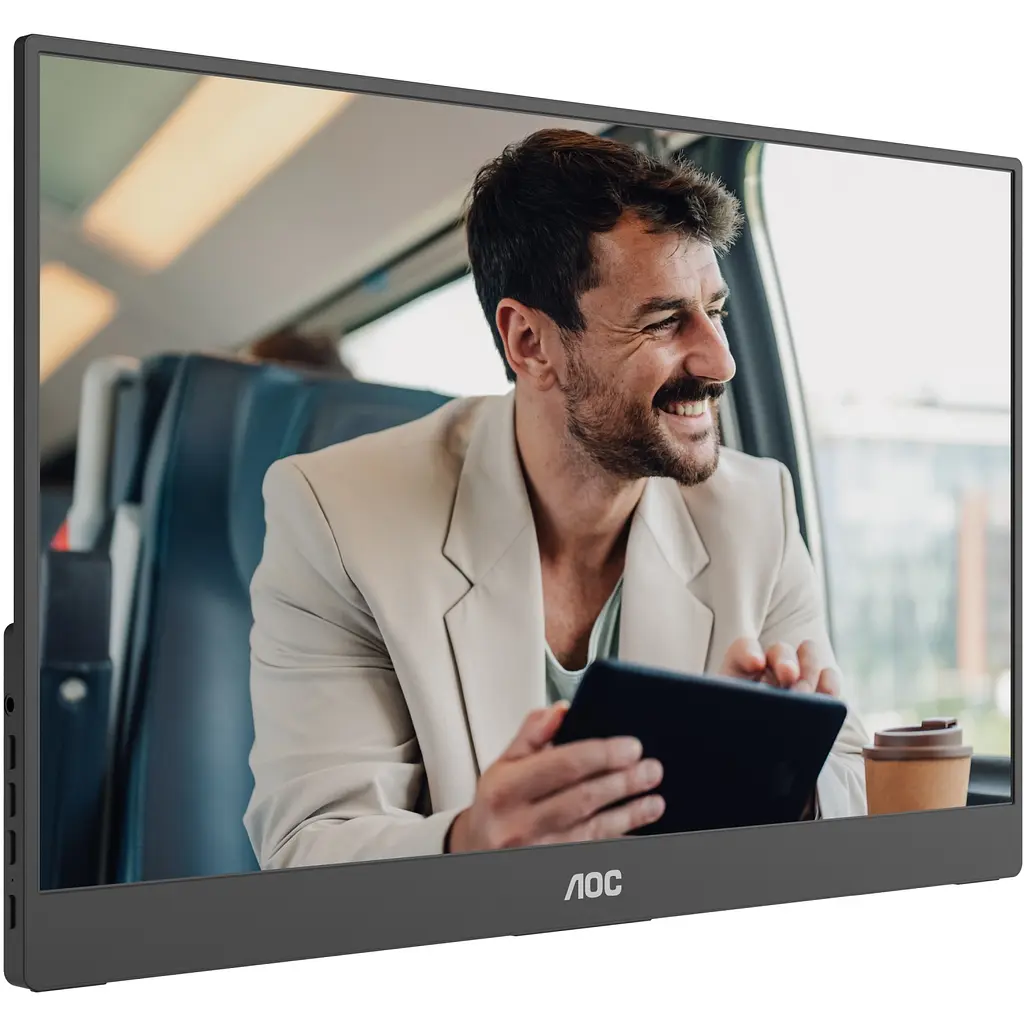 TFT 15.6" AOC 16T20E2, IPS, HDMI, USB- C, колонки, чорний - фото 2