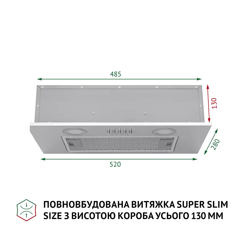 Витяжка повновбудована Perfelli BI 5252 I 700 LED - фото 2