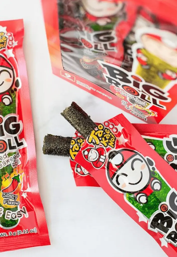 Чіпси Норі Tao Kae Noi Grilled Seaweed Big Roll Spicy Flavor 9шт × 3г - фото 5