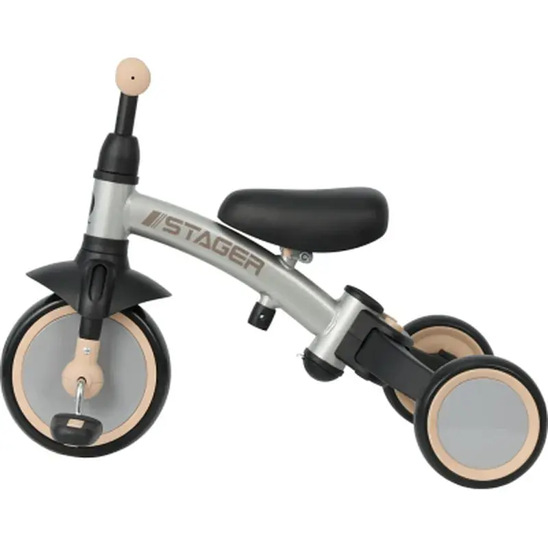 Дитячий велосипед Qplay Stager 3 в 1 з ручкою, біговел, Silver (T80STAGERSilver) - фото 2