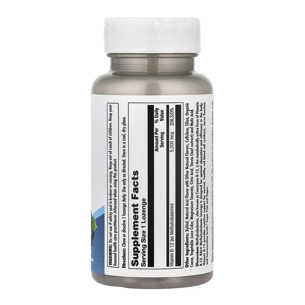 B-12 Methylcobalamin 5000mcg - 60 lozenges - фото 2