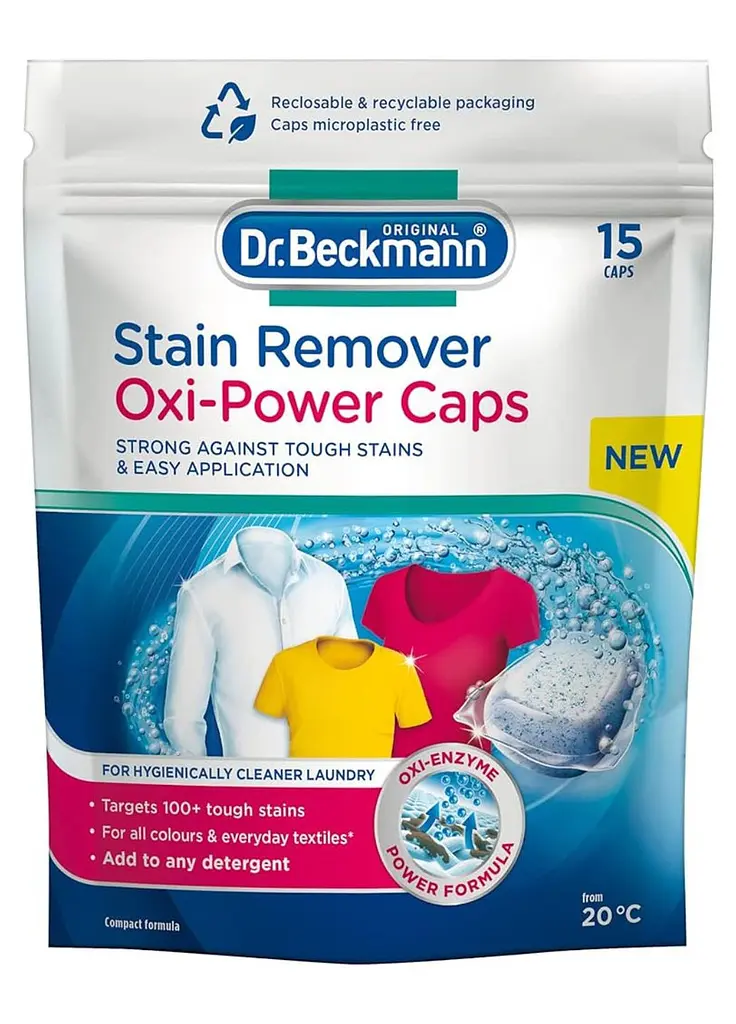 Капсули для виведення плям Dr. Beckmann Stain Remover Oxi-Power Caps 15 шт