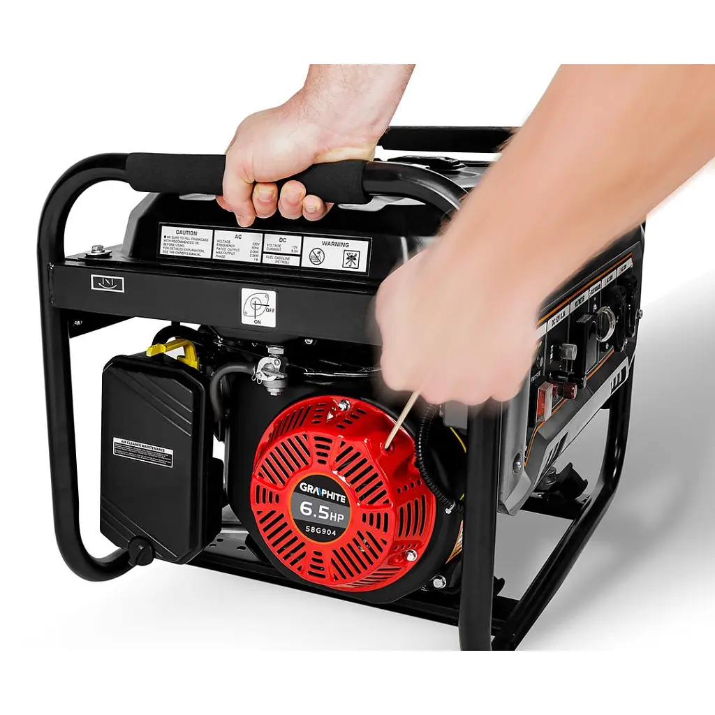 Генератор Graphite 230V (1 фаза), 2/2.2kW, ручний старт, AVR, 40кг (58G904) - фото 4