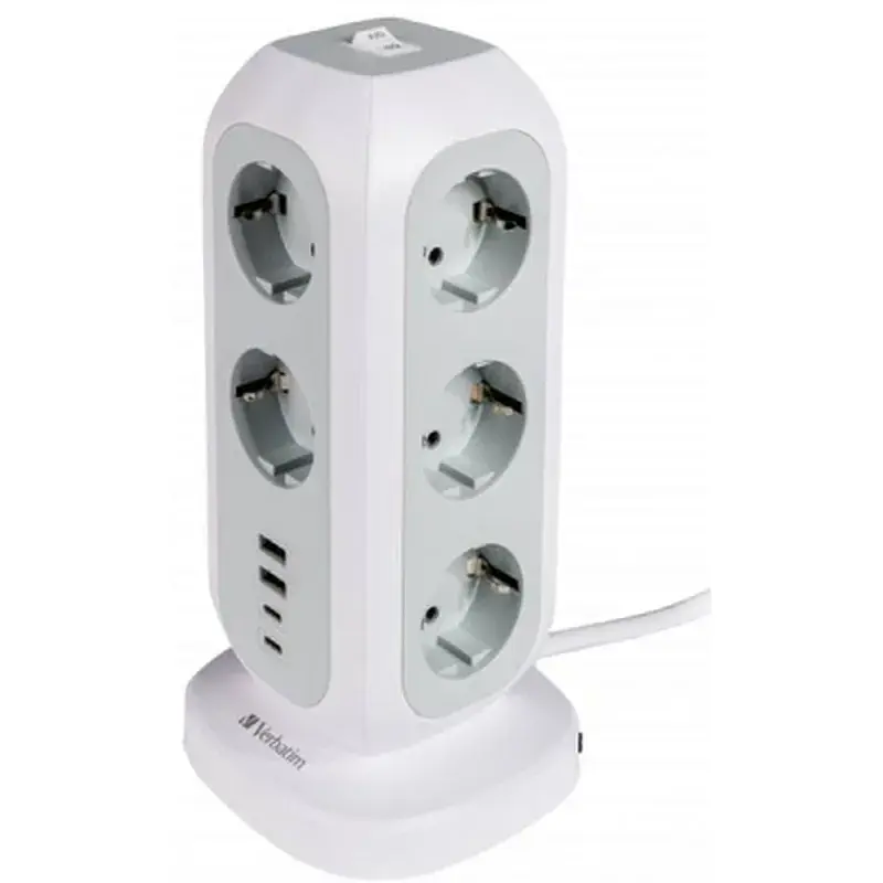 Мережевий фільтр живлення Verbatim 11 розеток, 2 x USB-C та 2 x USB-A (49547) - фото 2