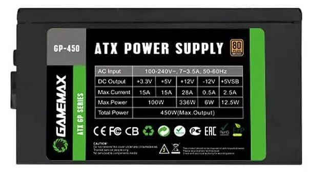 Блок живлення GameMax GP-450 450W 400 500 80+ Bronze (GP-450) Black - фото 4