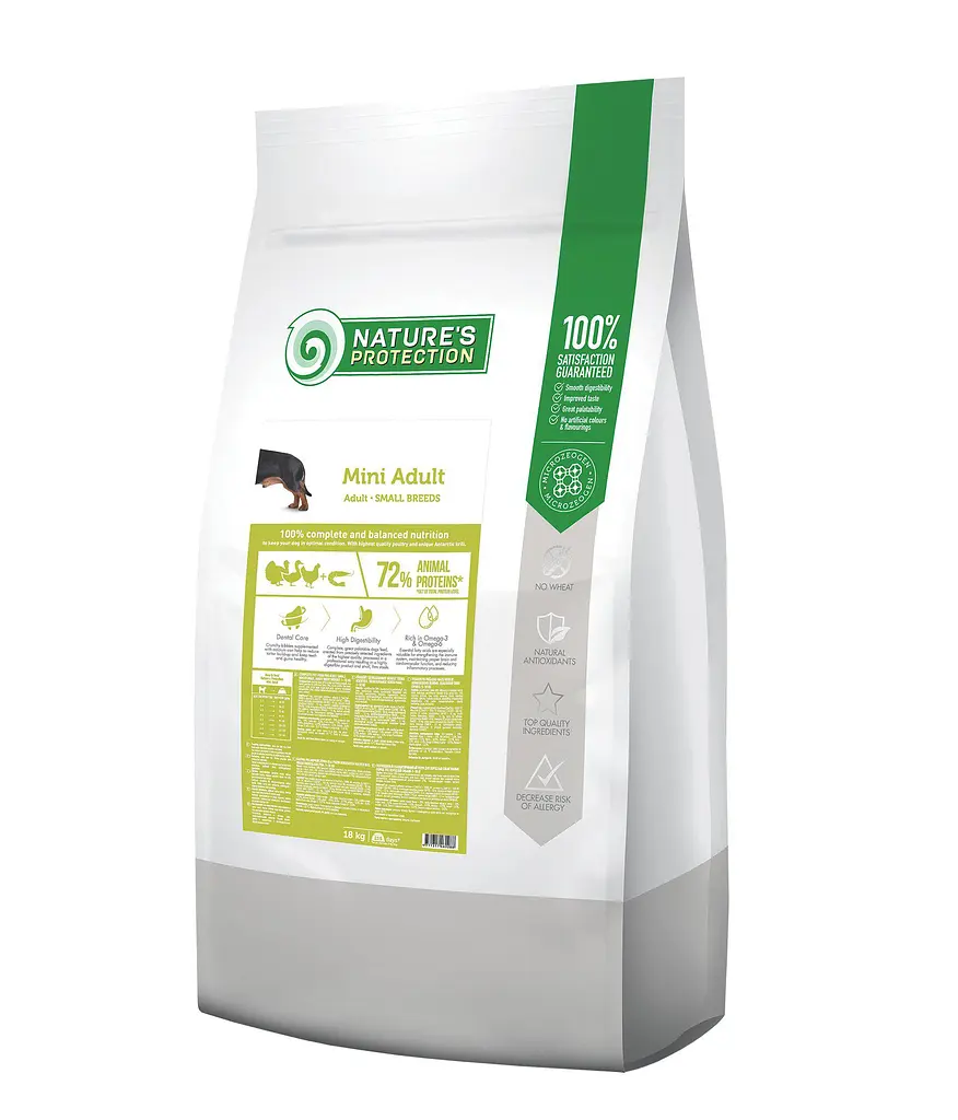 Сухий корм для дорослих собак малих порід Nature's Protection Mini Adult Small Breeds, 18 кг