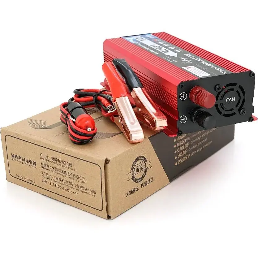 Инвертор напряжения Voltronic DA-1600M (DC:800W), 12/220V с апроксимированной синусоидой, 1 универсальная розетка, клеммные провода, Q24 - фото 2