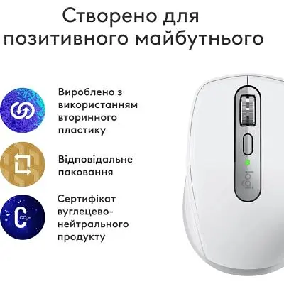 Комп'ютерна мишка Logitech MX Anywhere 3S для MAC Wireless Pale Grey (910-006946) - фото 2