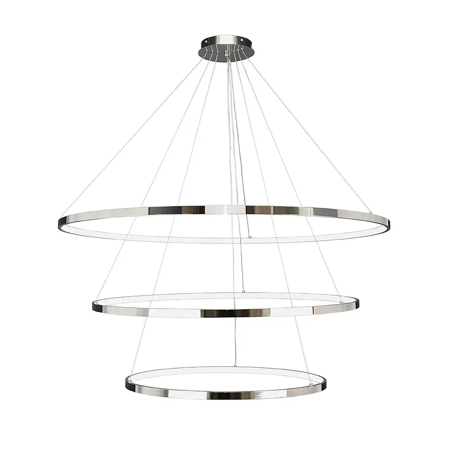 Люстра стельова LED Levistella 7529832-3A CHROME LED (600+800+1000), 164W, три режими світла, хромований метал, сучасний стиль, - фото 2