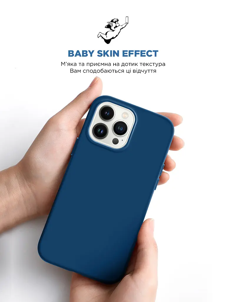Силиконовый чехол для Apple iPhone 14 Pro Max, ICON2 Case, синий, противоударный, панель, защита всего корпуса, матовая поверхность Soft Touch, выступает над дисплеем, совместим с защитными стеклами и пленками, с микрофиброй, ArmorStandart (ARM63619) - фото 8
