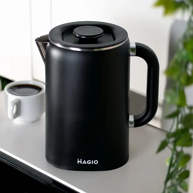 Электрочайник-термос Magio МG-509 двухслойный 1.5 л 1500 Вт диск черный (509МG) - фото 4