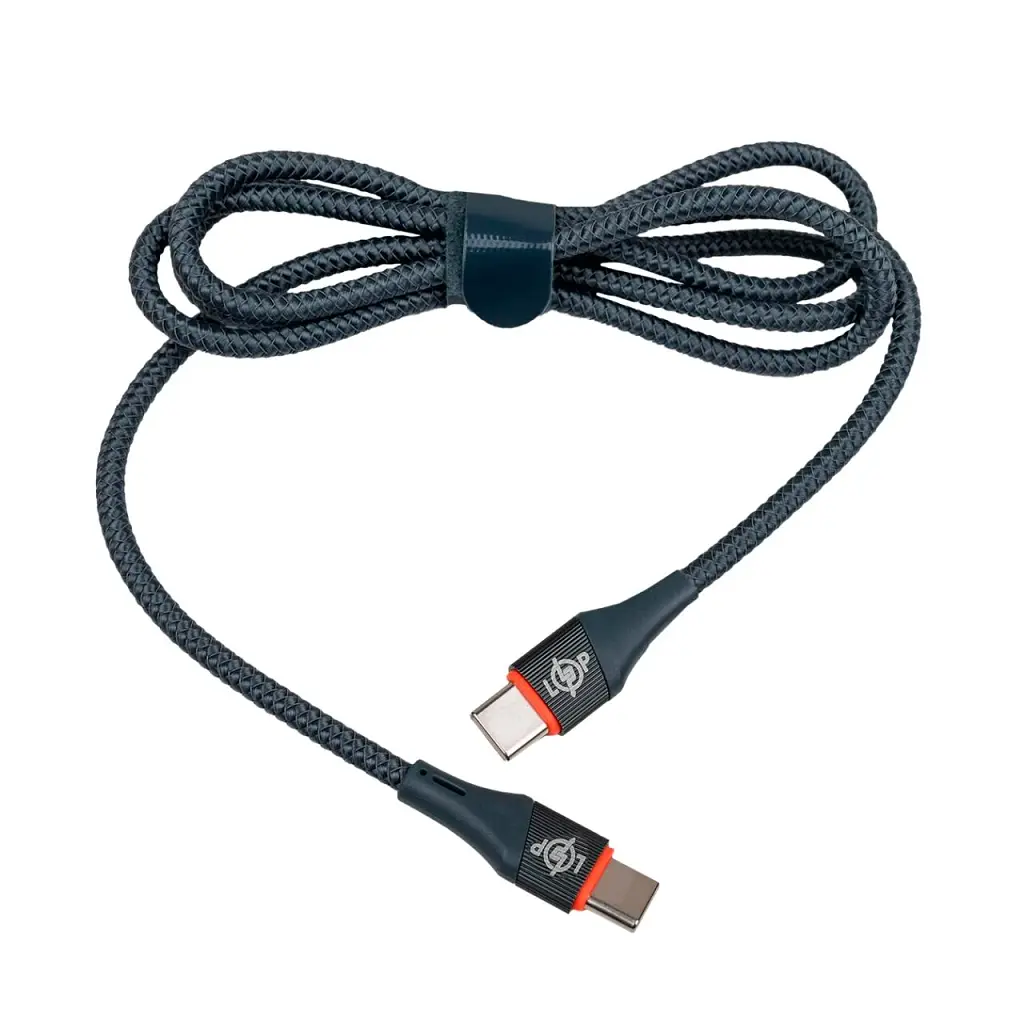 Кабель LogicPower Type-C to Type-C для Apple iPhone 15 5A 65W QC 1 м сірий - фото 2