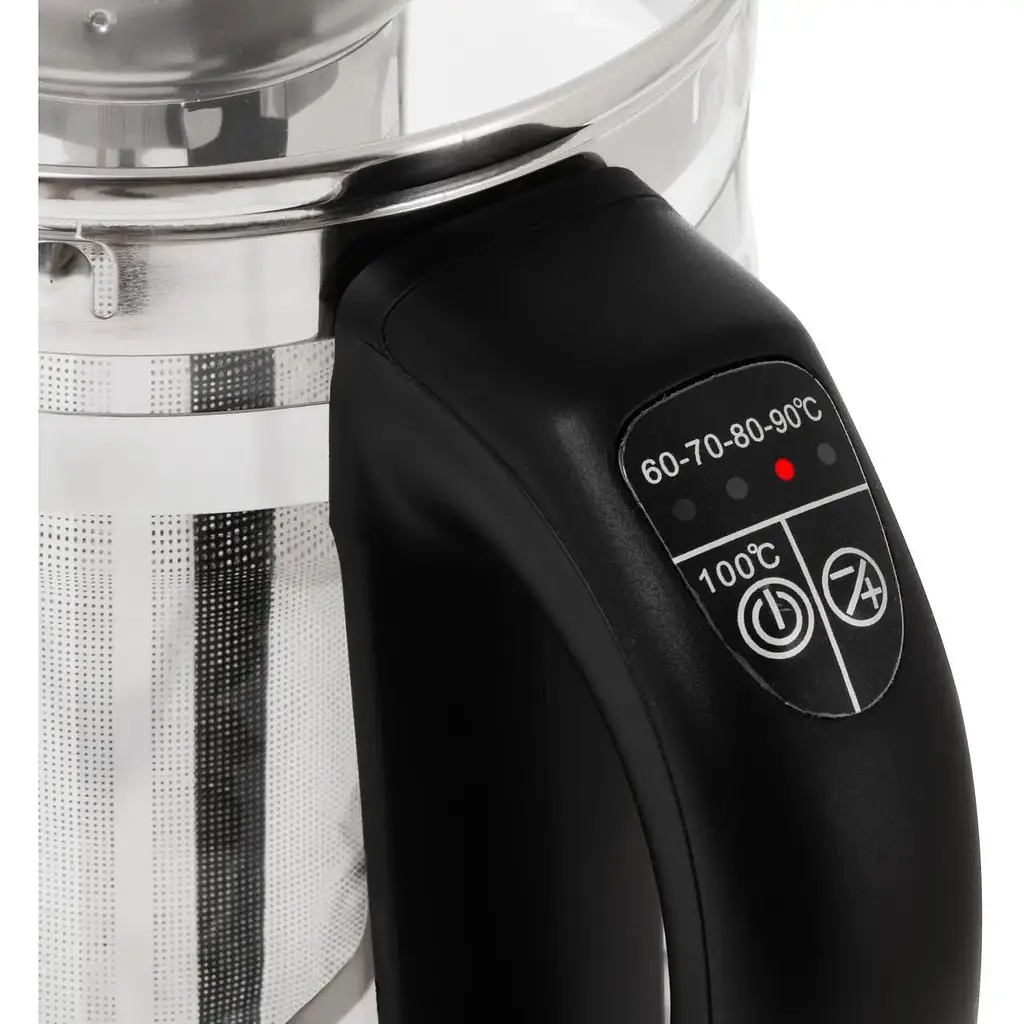 Чайник Adler AD 1299 стеклянный 1.5 л с заварочным блоком и контролем температуры черный - фото 6