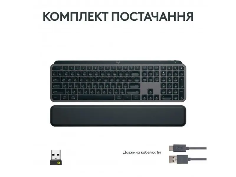 Клавіатура Logitech MX Keys S Plus Palm Rest Graphite (920-011589) - фото 8