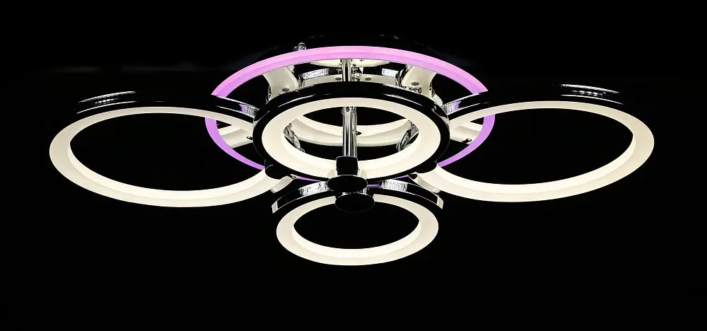 Люстра стельова LED Splendid Ray LK237/2+2, 160W, хром, сучасний стиль з пультом регулювання світла - фото 4