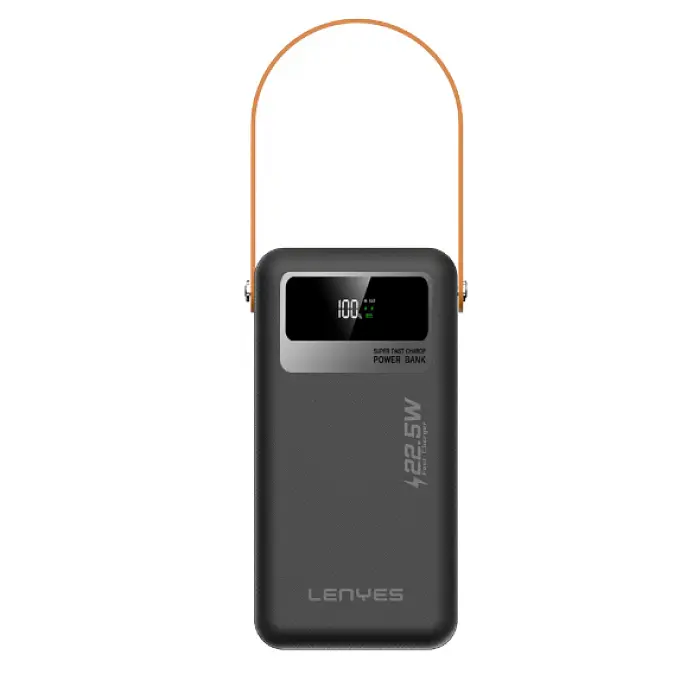 Зовнішній акумулятор Power Bank LENYES PX691D, 60000 мА·год, швидка зарядка PD 22.5W, чорний - фото 2