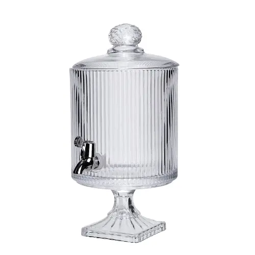 Лимонадница с краном на подставке стеклянная 4.5 л 39 см. Прозрачный Yiwu HP-19-3045-6 - фото 4