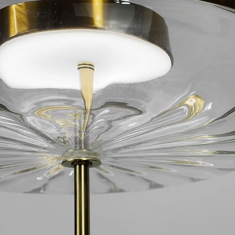 Підвісний світильник із прозорим плафоном та латунним корпусом Ø 35х40 см | Line F | Арт. BM4-350 AB+CL - фото 4