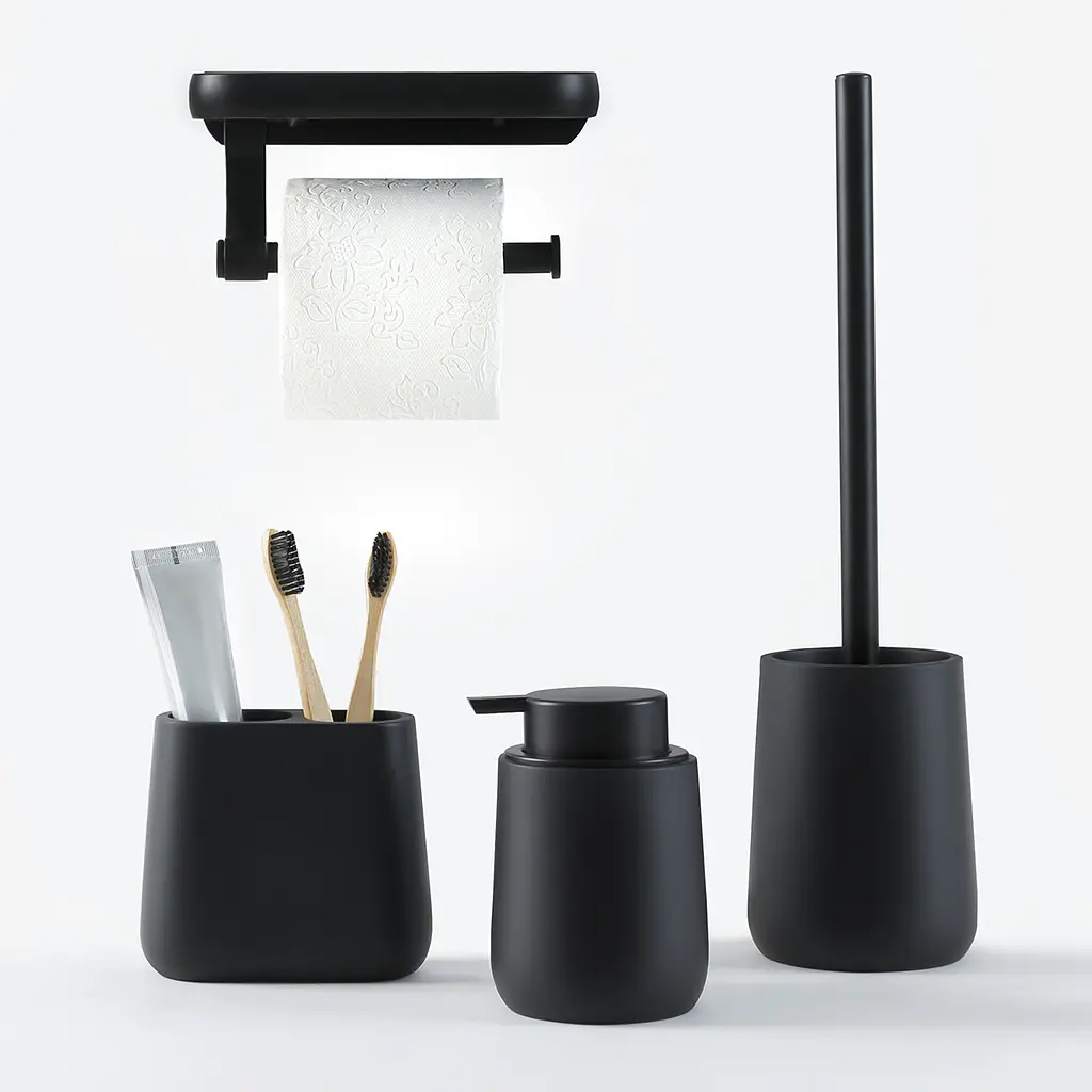 Набір аксесуарів для ванної кімнати МВМ My Home MVM-17 чорний (MVM-MH-17 BLACK) - фото 6