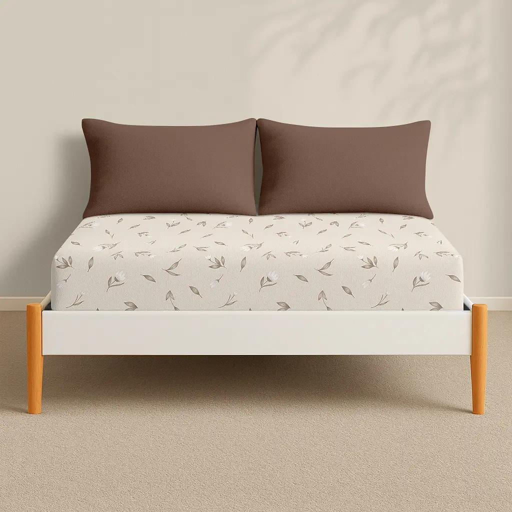Простирадло на резинці фланель 200х220 BEIGE FLORAL COSAS (4822052500149) - фото 4
