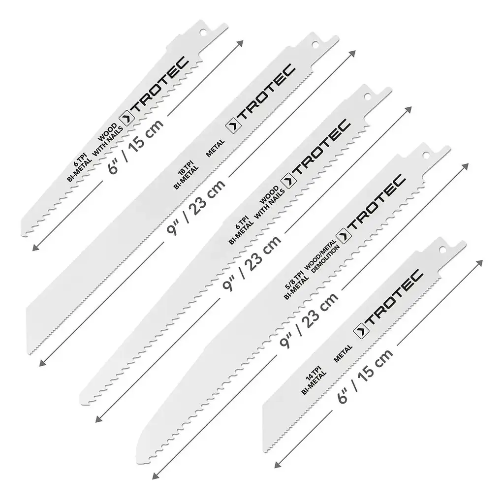 Полотна з біметалу (BIM) для шабельної пили Trotec 12 pieces Wood/Metal Set - фото 2