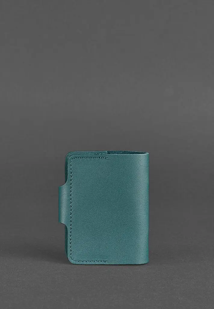 Жіночий шкіряний кард-кейс 7.1 (Книжечка) зелений - фото 5