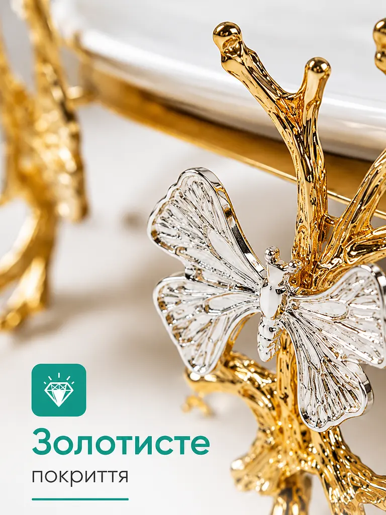 Сервірувальна керамічна підставка-таця 35×16 см для десертів і закусок (262762868) - фото 7