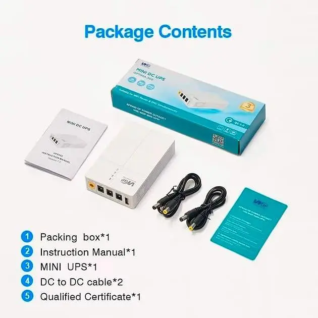 Источник бесперебойного питания для роутера WGP UPS RCI 302, White, 13500 mAh (27Wh), 2xDC (12V/2A), 1xDC (9V/1A), 1xUSB (5V/3A) - фото 4