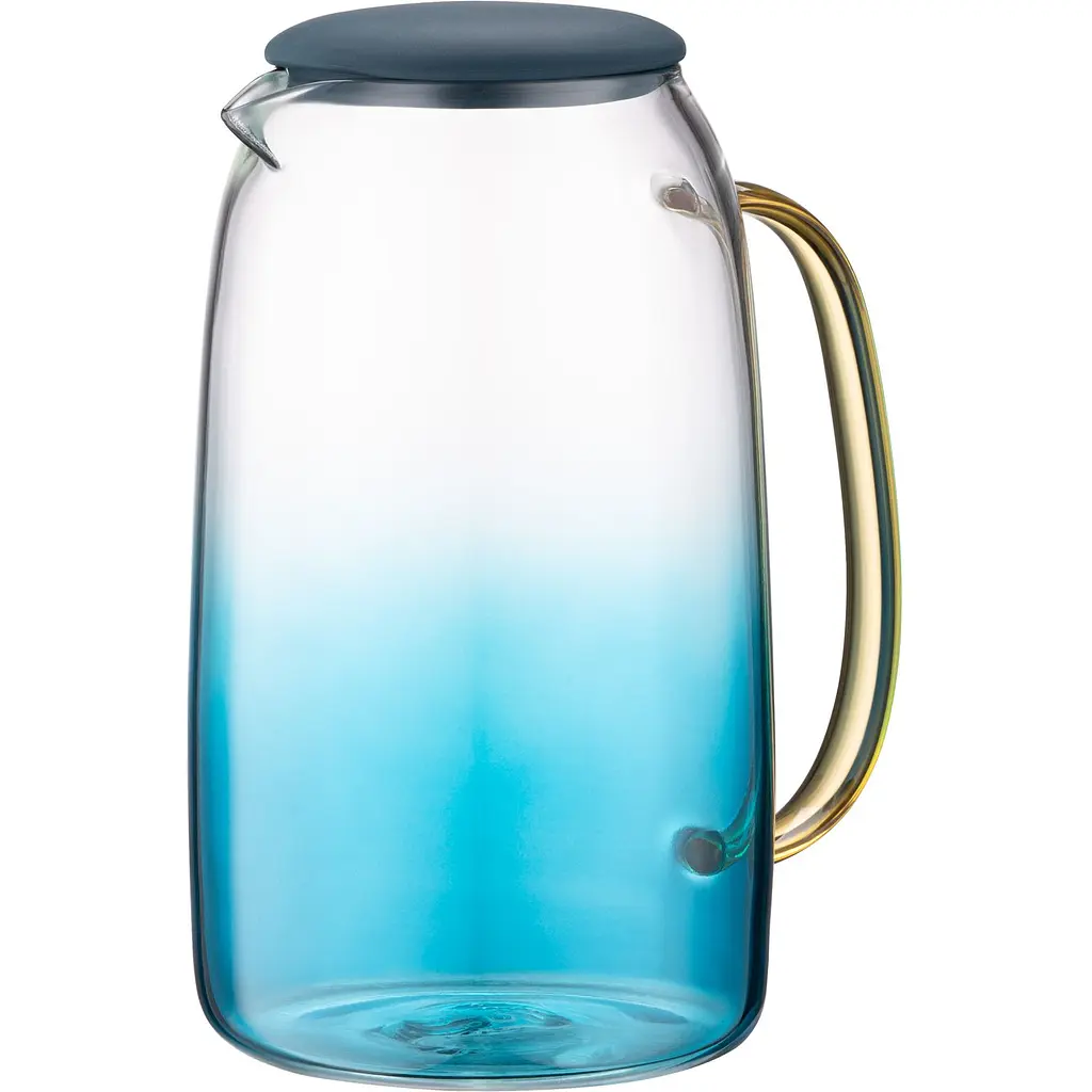 Глечик Ardesto Blue Atlantic з кришкою, боросилікатне скло, силікон, 1.6 л (AR2616BA) - фото 2