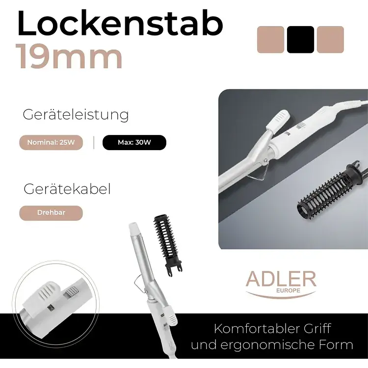 Плойка Adler AD 2105 с керамическим покрытием 19 мм быстрый нагрев - фото 7