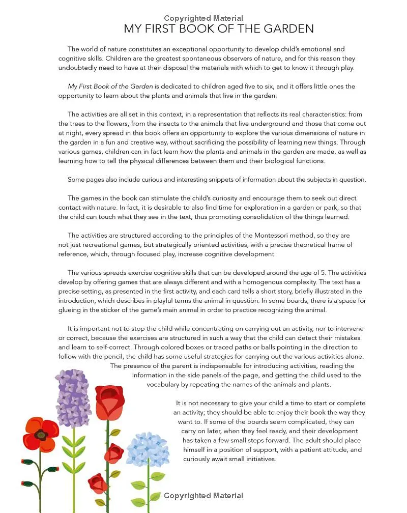 My First Book of the Garden: Montessori Activity Book