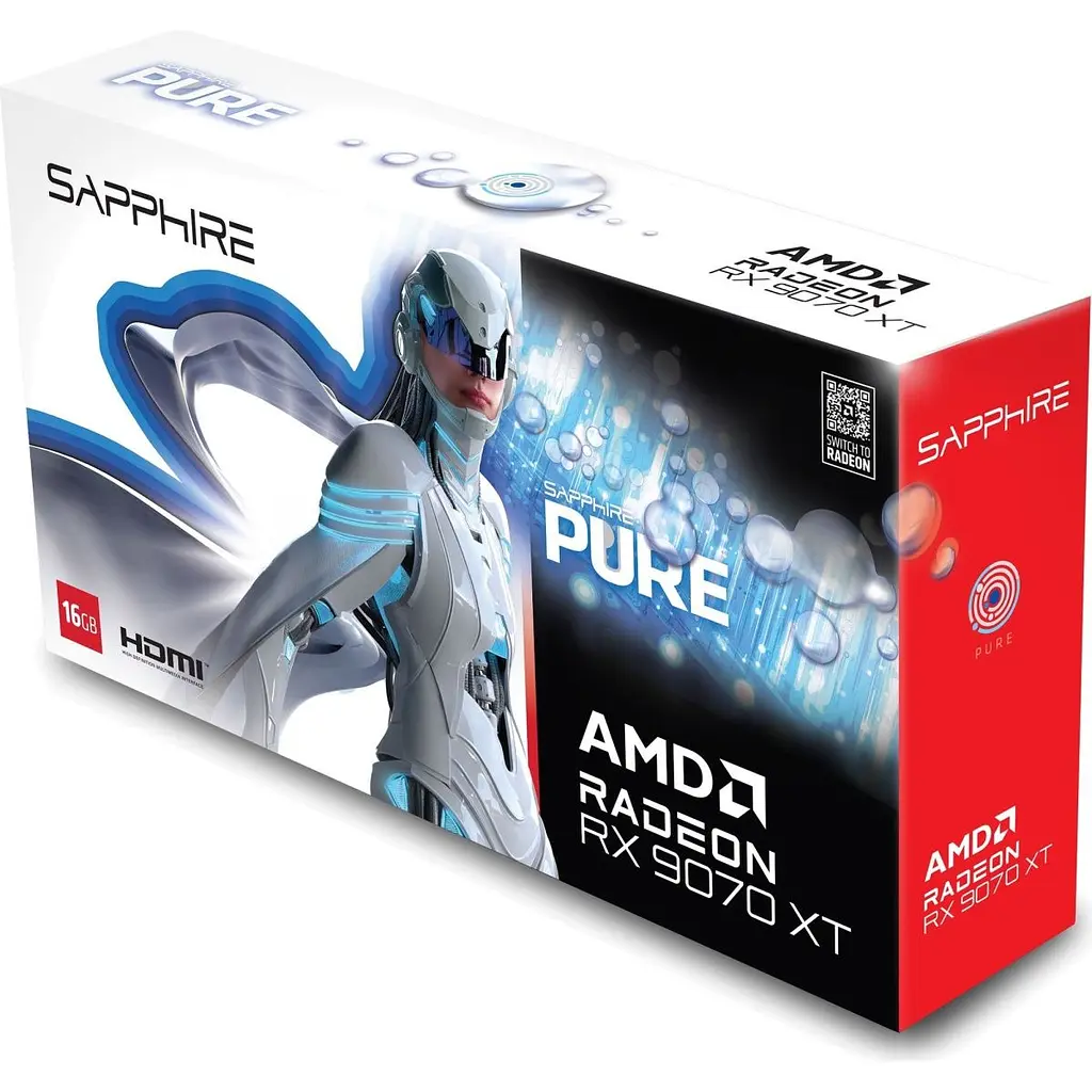 Видеокарта Sapphire PURE Radeon RX 9070 XT 16GB (11348-02-20G) EU [130343] - фото 7