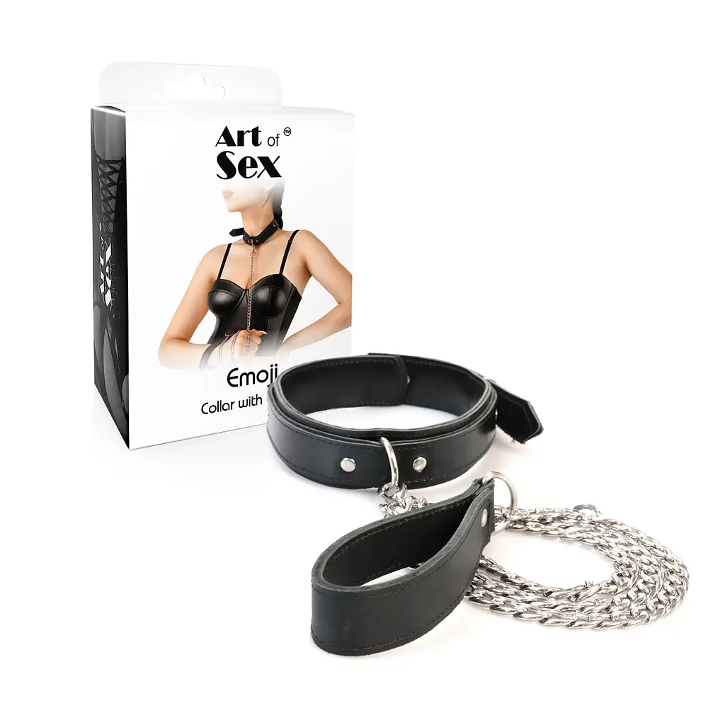 Нашийник з повідком з екошкіри Art of Sex - Emoji Collar with Leash Art of Sex SX0515 99852 - фото 4