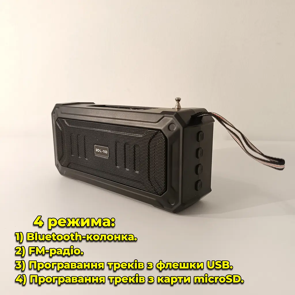 Многофункциональный портативный FM радиоприемник / Bluetooth-колонка с аккумулятором, солнечнеая панель - фото 2