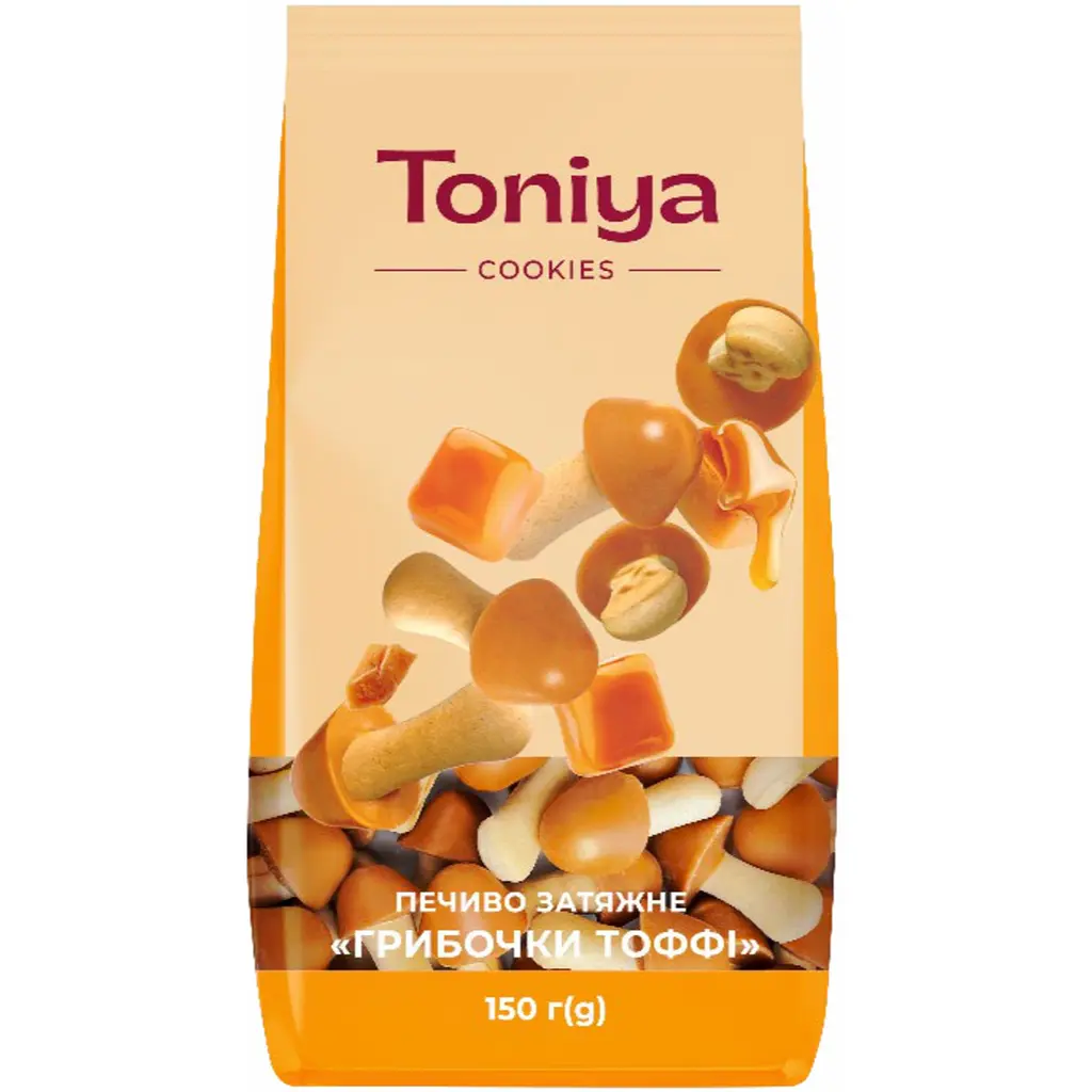 Печиво затяжне Toniya Грибочки Тоффі 150 г