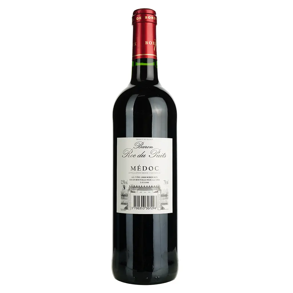 Вино AG Vins Baron Roc Du Puits AOP Medoc, красное, сухое, 0,75 л (917835) - фото 4